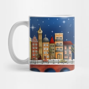 Amsterdam houses in the night Mug